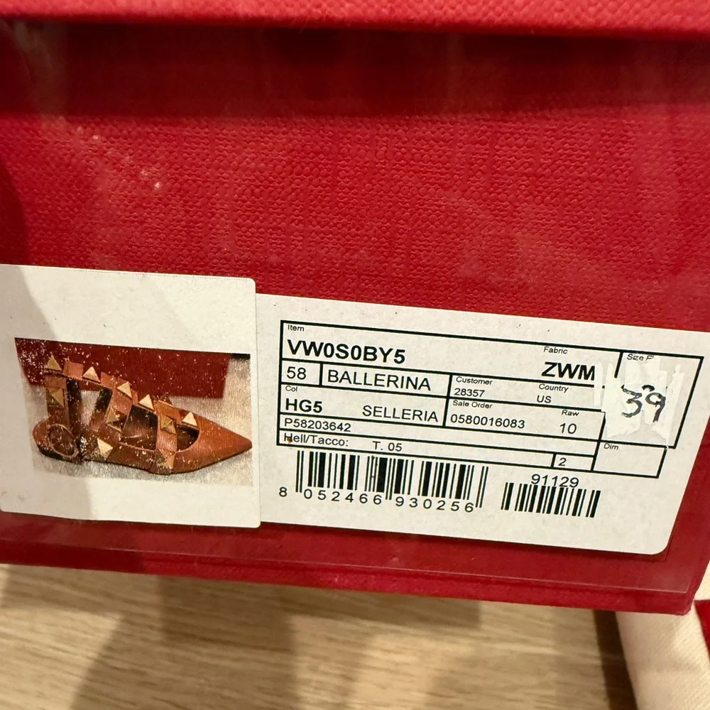 Valentino brown tan large rockstud flat sandal 39 - Picture 8 of 9